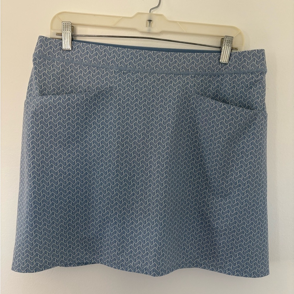 RLX Blue and White mini chevron print Golf Skort with built in shorts